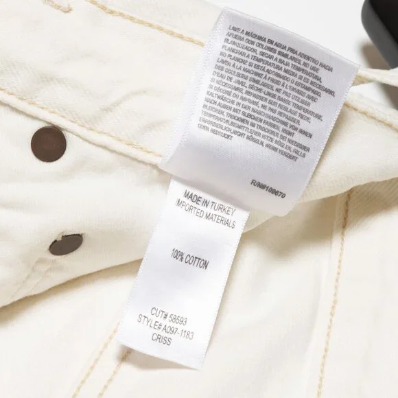 Agolde Criss Cross Upsized Organic Cotton Jean in Paste Off White Ivory - XS 24 - Picture 12 of 16